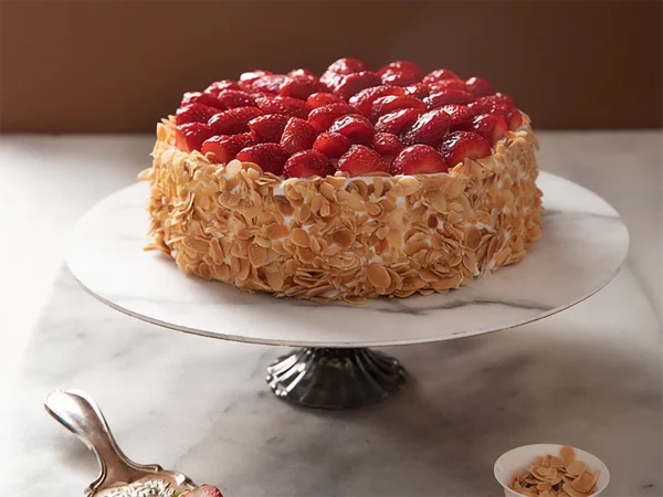 Çilekli Bademli Pasta
